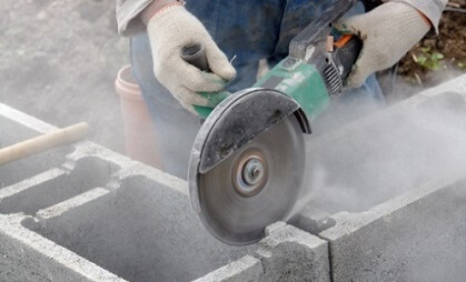 Dust from cutting brick