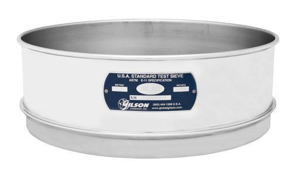 12" Sieve, All Stainless, Full Height, 630µm