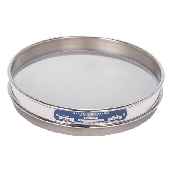 8in Sieve, All Stainless, Half-Height, No.200