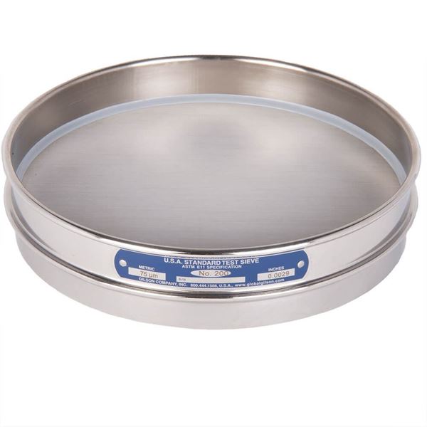 8in Sieve, All Stainless, Half-Height, No.200 with Backing Cloth