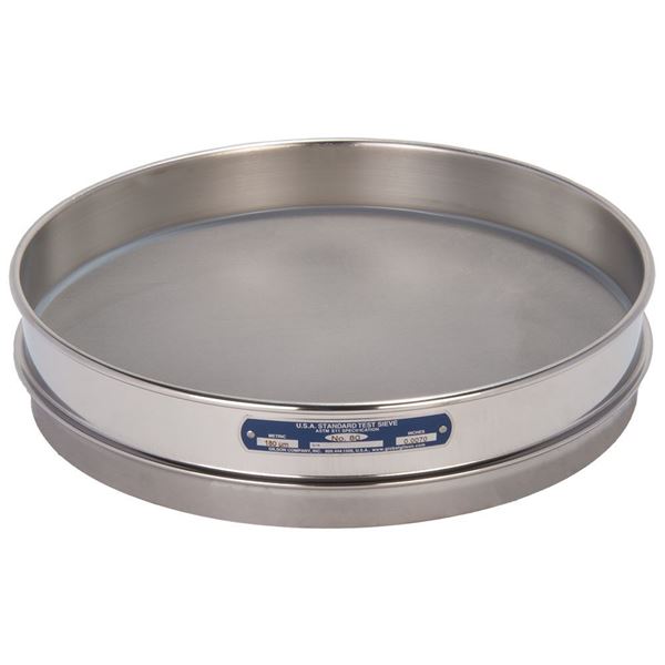 12in Sieve, All Stainless, Half-Height, No.80 with Backing Cloth