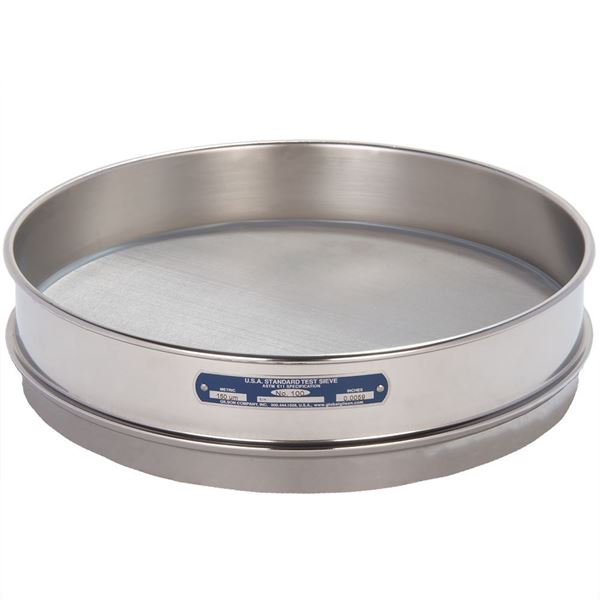 12in Sieve, All Stainless, Intermediate-Height, No.100 with Backing Cloth