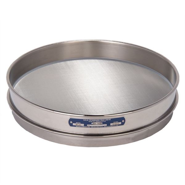 12in Sieve, All Stainless, Half-Height, No.325 with Backing Cloth