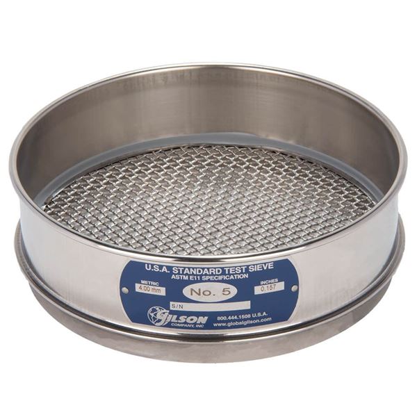 8" Sieve, All Stainless, Full-Height, No. 5