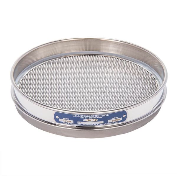 8in Sieve, All Stainless, Half-Height, No.12