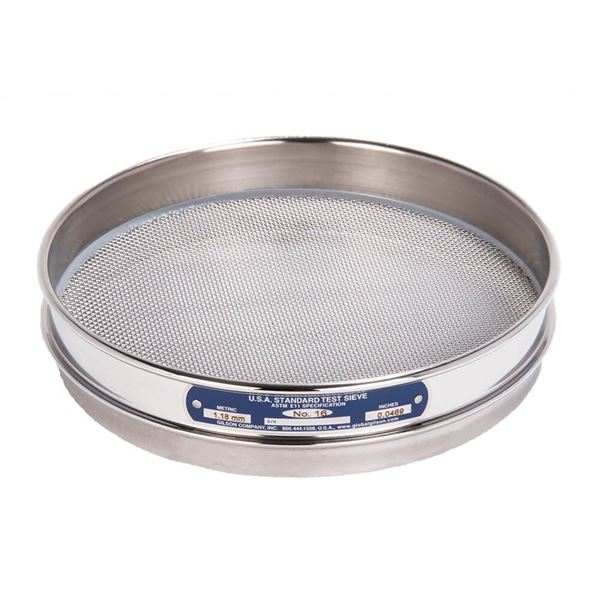 8in Sieve, All Stainless, Half-Height, No.16