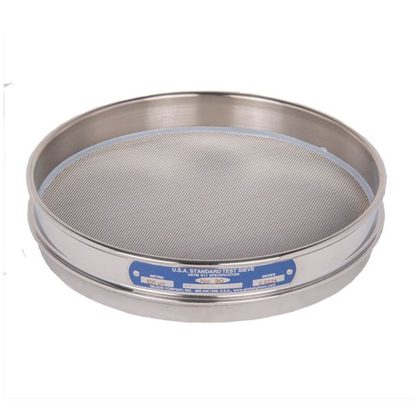 8in Sieve, All Stainless, Half-Height, No.30
