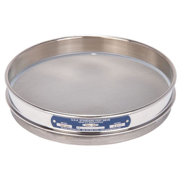 8in Sieve, All Stainless, Half-Height, No.50