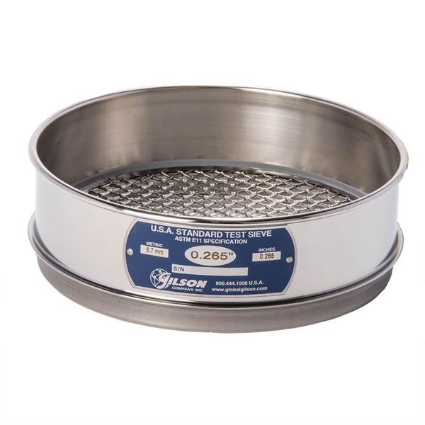 8in Sieve, All Stainless, Full-Height, .265in