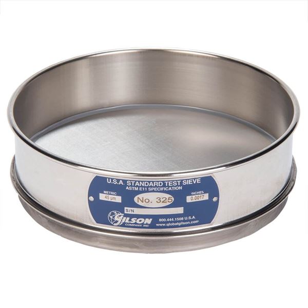 8" Sieve, All Stainless, Full-Height, No. 325