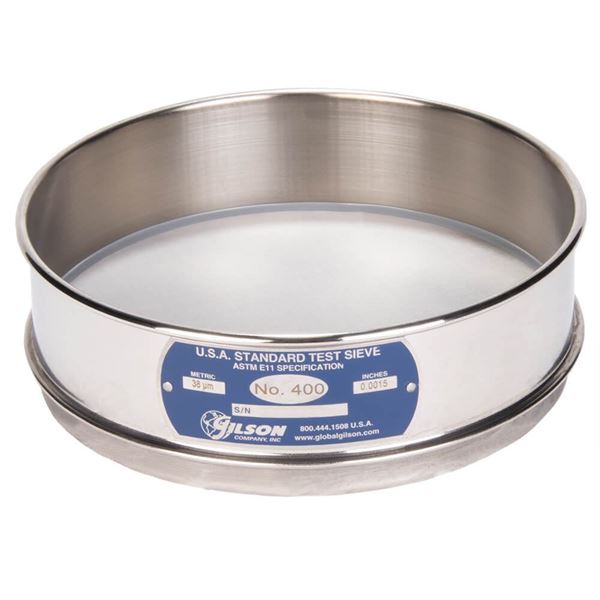 8in Sieve, All Stainless, Full-Height, No.400