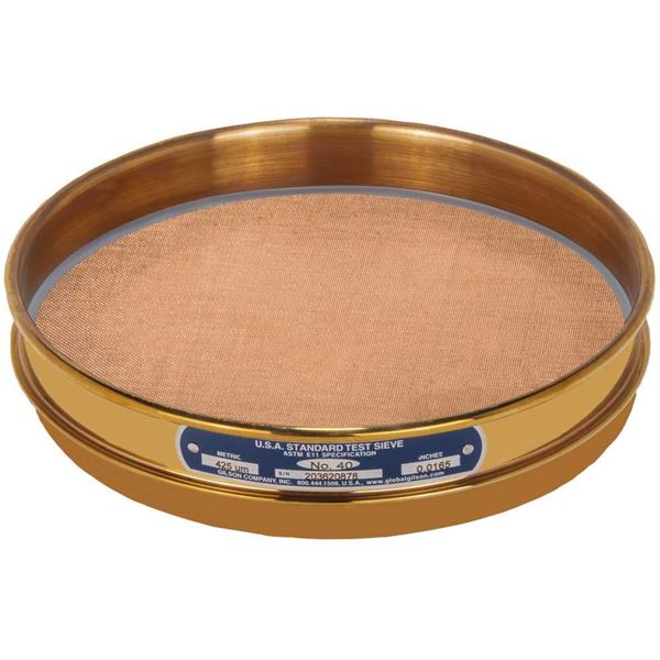 8in Sieve, All Brass, Half-Height, No.40