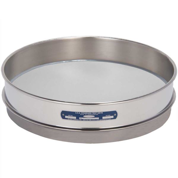 12" Sieve, All Stainless, Intermediate-Height, No. 500 with Backing Cloth