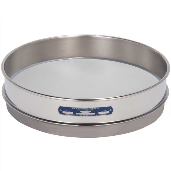 12in Sieve, All Stainless, Intermediate-Height, No.500 with Backing Cloth