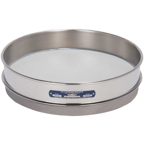 12" Sieve, All Stainless, Intermediate-Height, No. 400 with Backing Cloth