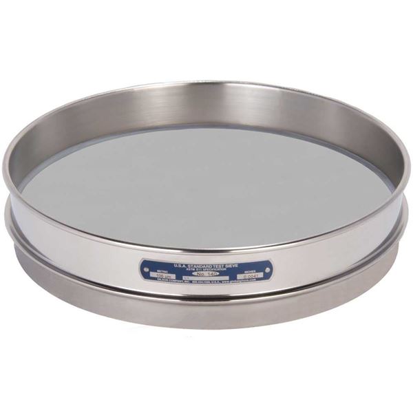 12" Sieve, All Stainless, Half-Height, No. 140 with Backing Cloth