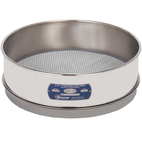 12" Sieve, All Stainless, Full-Height, No. 10