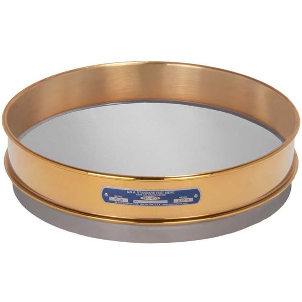 12in Sieve, Brass/Stainless, Intermediate-Height, No.450 with Backing Cloth