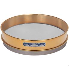 12in Sieve, Brass/Stainless, Intermediate-Height, No.270 with Backing Cloth