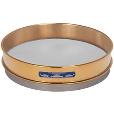 12" Sieve, Brass/Stainless, Intermediate-Height, No. 200 with Backing Cloth