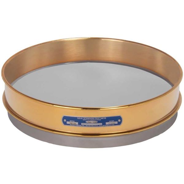 12in Sieve, Brass/Stainless, Intermediate-Height, No.100 with Backing Cloth