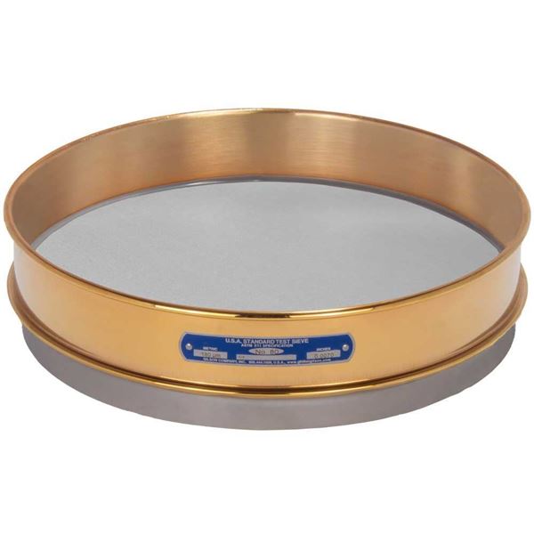 12in Sieve, Brass/Stainless, Intermediate-Height, No.80 with Backing Cloth