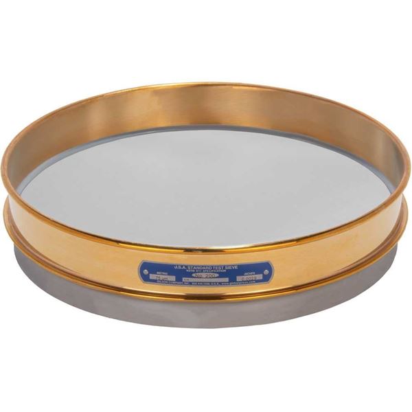 12in Sieve, Brass/Stainless, Half-Height, No.200 with Backing Cloth