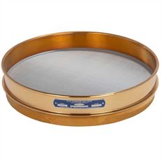 12" Sieve, Brass/Stainless, Half-Height, No. 120 with Backing Cloth