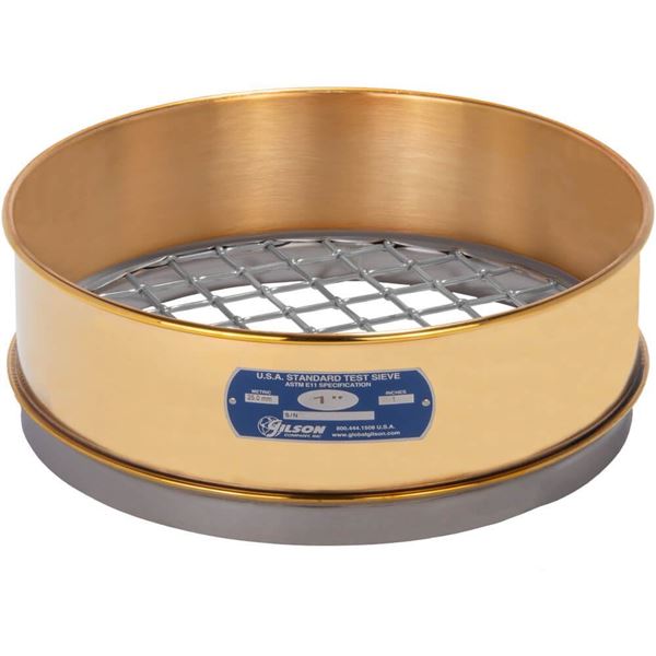 12in Sieve, Brass/Stainless, Full-Height, 1in