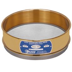 8" Sieve, Brass/Stainless, Full-Height, No. 50