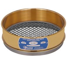 8in Sieve, Brass/Stainless, Full-Height, 1/4in