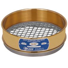 8in Sieve, Brass/Stainless, Full-Height, 3/8in