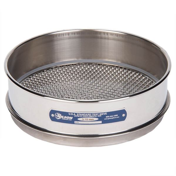 8" Sieve, All Stainless, Full-Height, 1/8"