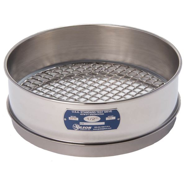 12in Sieve, All Stainless, Full-Height, 1/2in