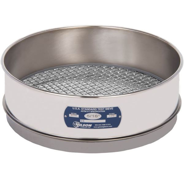 12in Sieve, All Stainless, Intermediate-Height, 5/16in