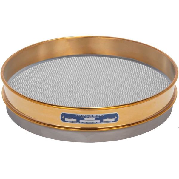 12in Sieve, Brass/Stainless, Half-Height, No.14