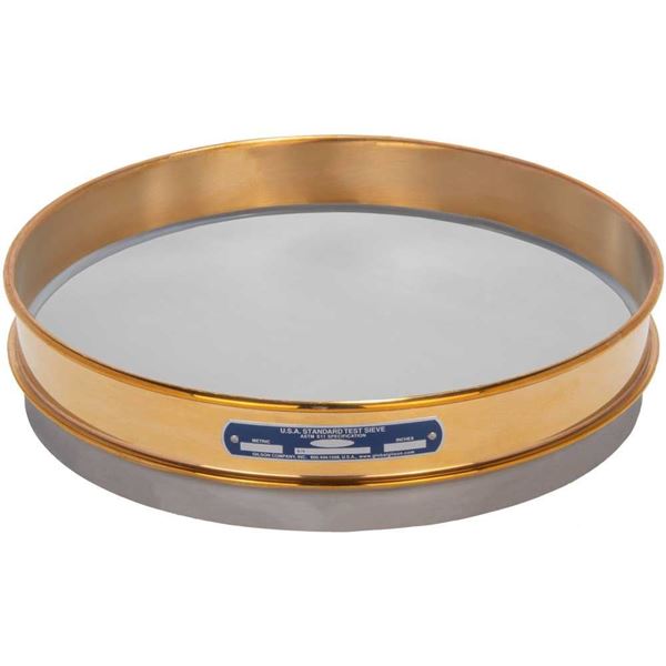 12in Sieve, Brass/Stainless, Half-Height, No.450 with Backing Cloth