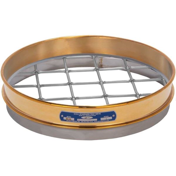 12in Sieve, Brass/Stainless, Half-Height, 2.12in