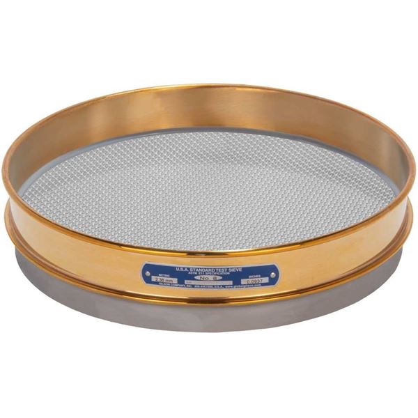 12in Sieve, Brass/Stainless, Half-Height, No.7