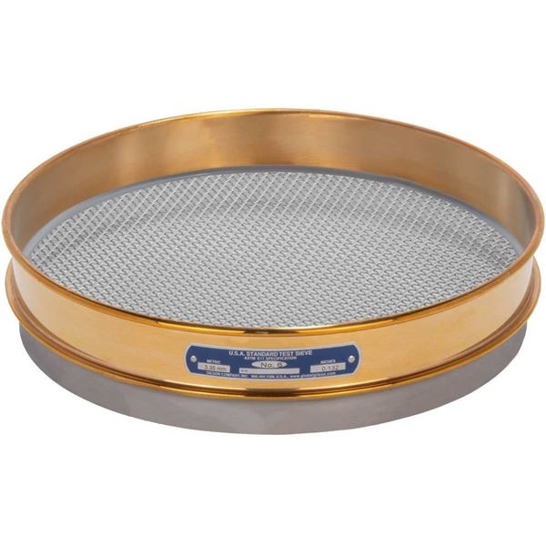 12in Sieve, Brass/Stainless, Half-Height, 1/8in