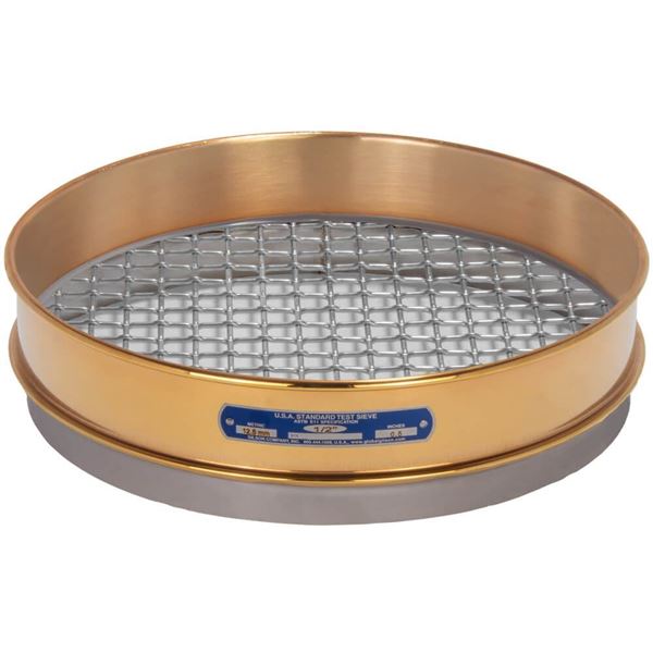 12in Sieve, Brass/Stainless, Intermediate-Height, .530in