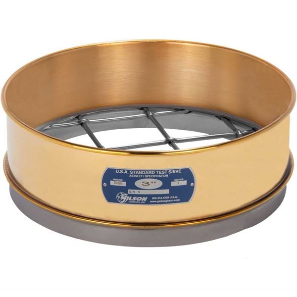 12in Sieve, Brass/Stainless, Full-Height, 4in