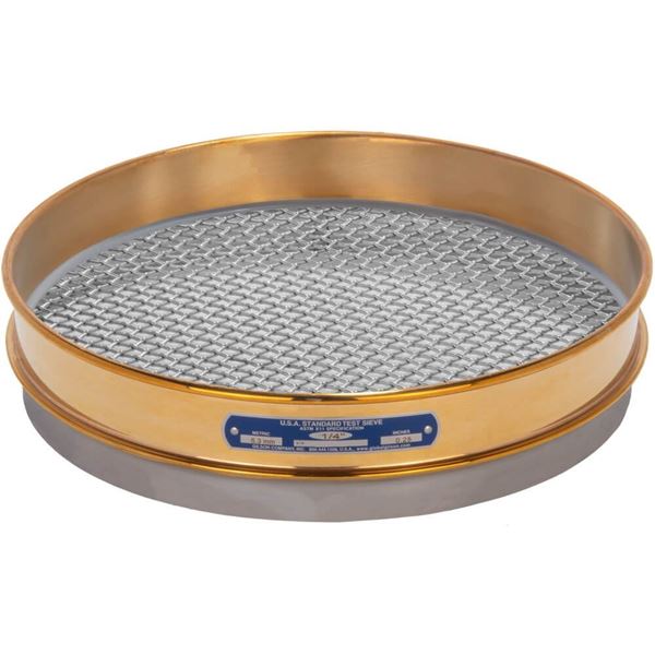 12in Sieve, Brass/Stainless, Half-Height, .265in