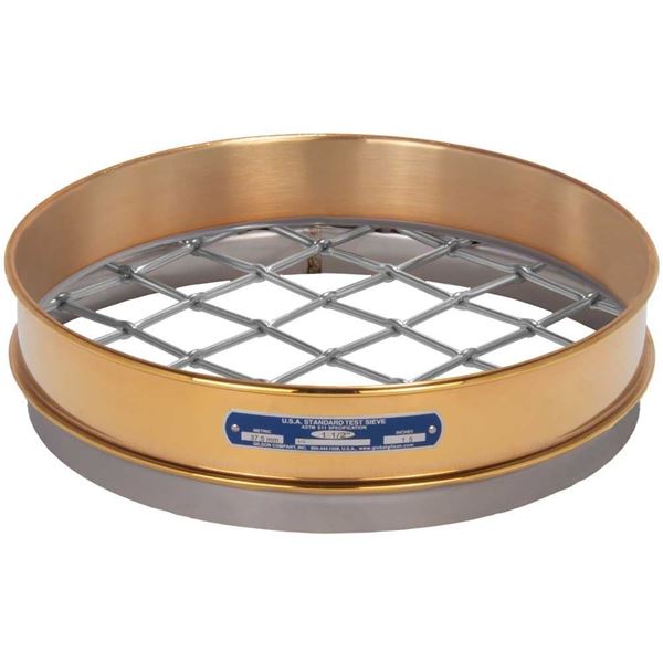 12in Sieve, Brass/Stainless, Intermediate-Height, 1-1/4in