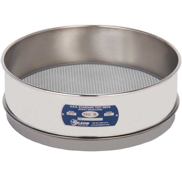 12in Sieve, All Stainless, Full-Height, 1/8in