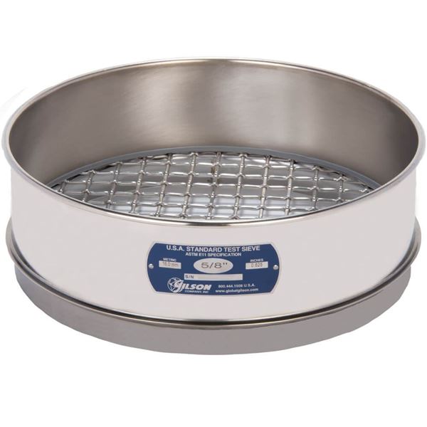 12in Sieve, All Stainless, Full-Height, 3/4in