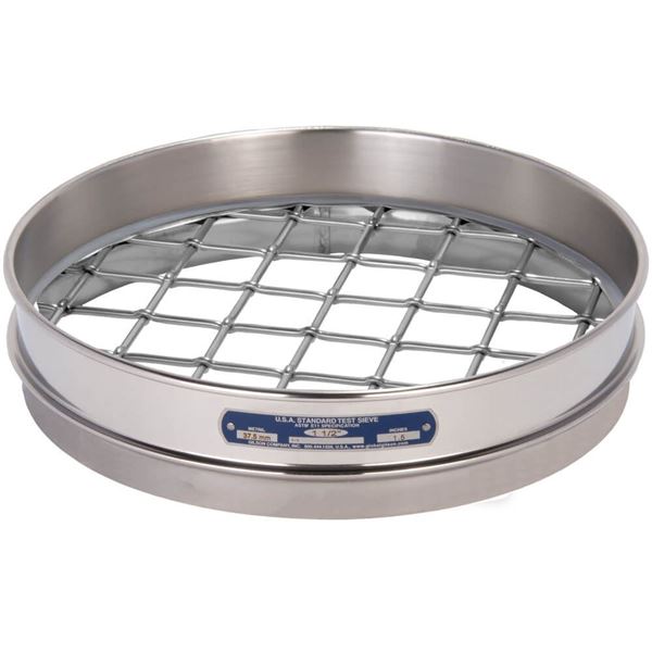 12in Sieve, All Stainless, Half-Height, 1-1/4in