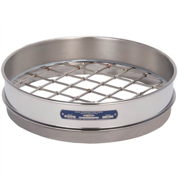 12in Sieve, All Stainless, Intermediate-Height, 1-1/4in