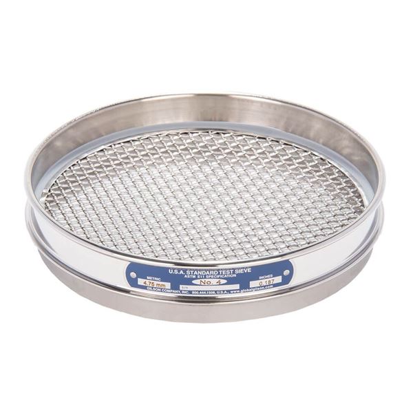 8in Sieve, All Stainless, Half-Height, No.3-1/2