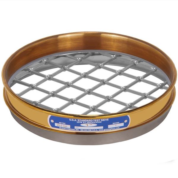 8in Sieve, Brass/Stainless, Half-Height, 1.06in